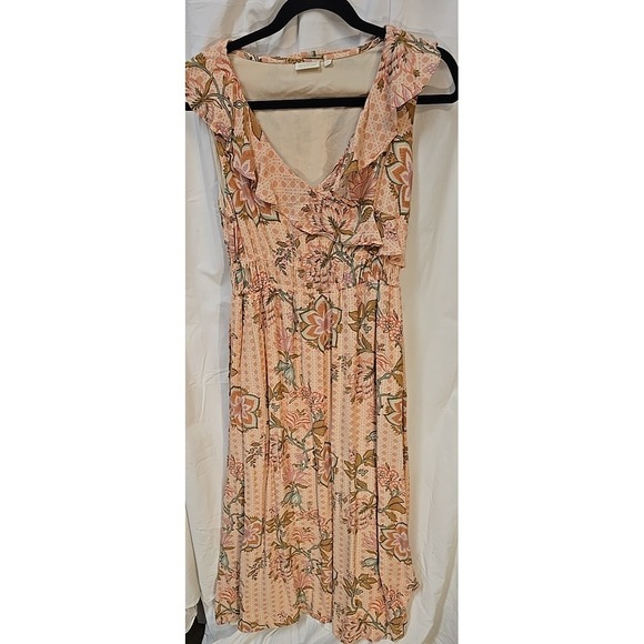 Spartina 449 Janette M Boho Floral Midi Dress Cottagecore Prairie Romantic - Picture 2 of 9